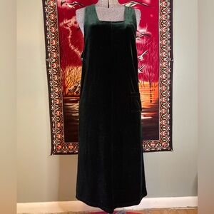 y2k Jacqueline Ferrar dark green velvet maxi dress